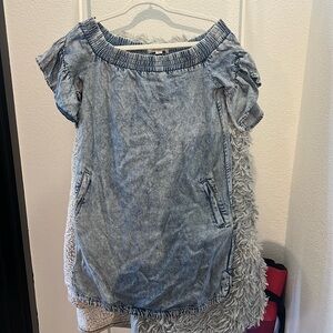 ALL SAINTS denim off-the-shoulder mini dress with pockets!